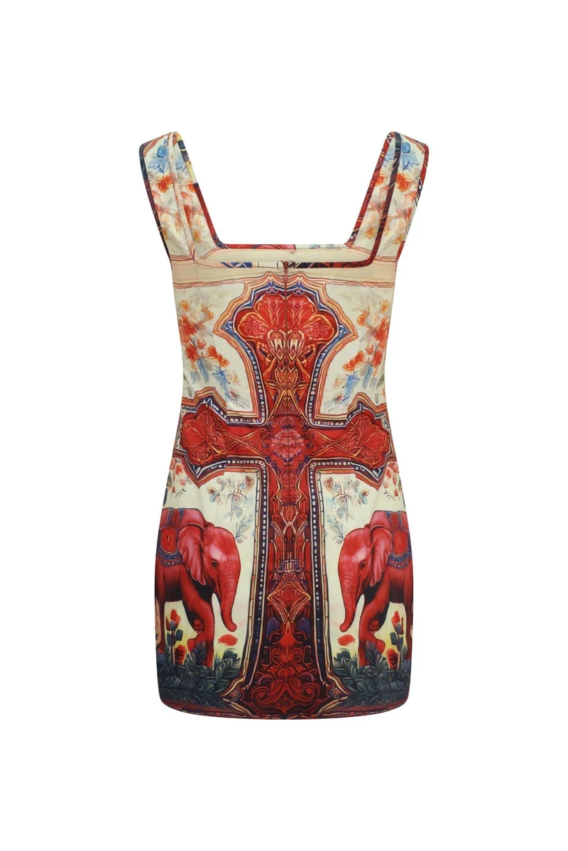 Scorpio Rizing  Santa Maria Printed Mini Dress for Women | Best Price UAE